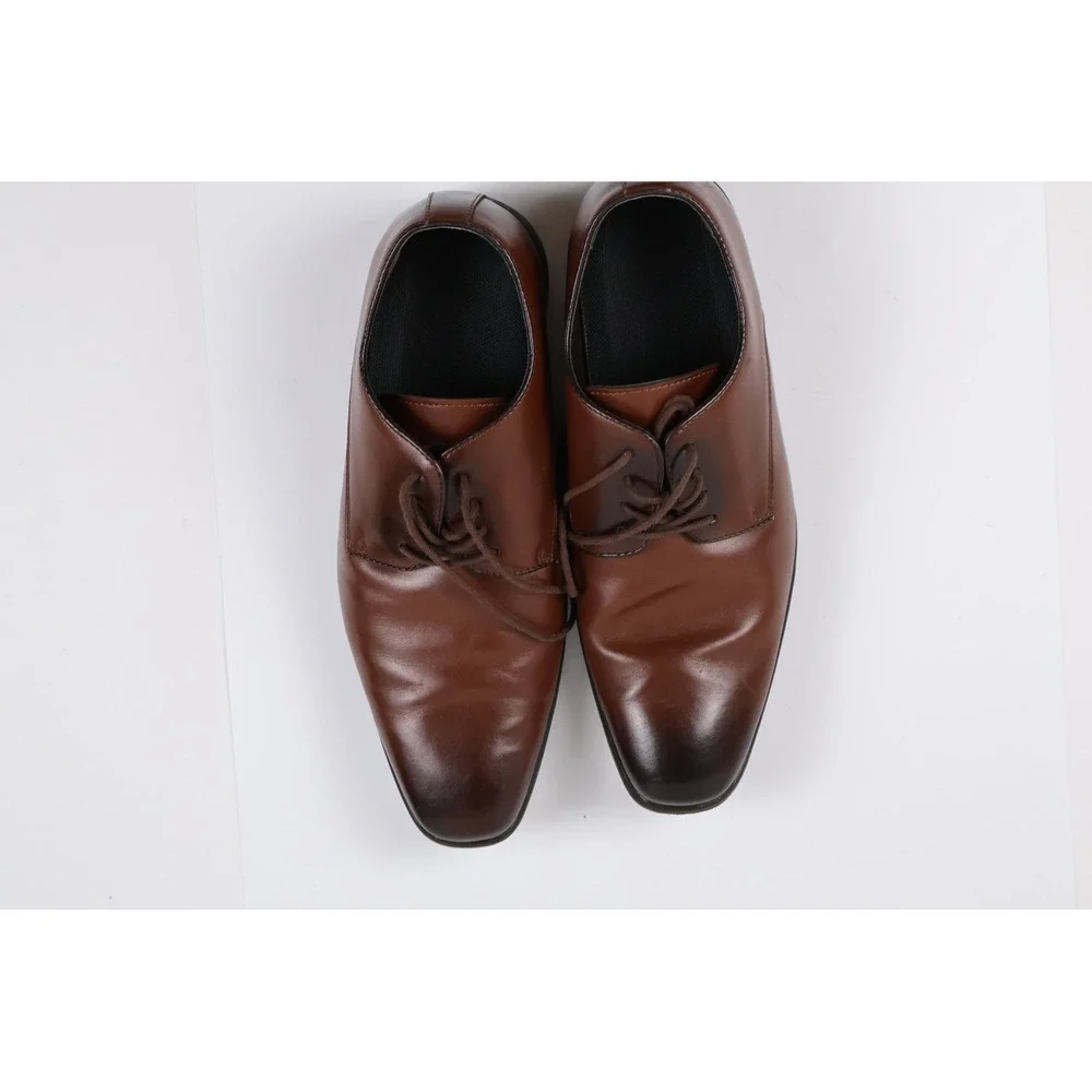 Seven 91 Mens Dress Shoes Brown Burnished Almond Toe Size 8
